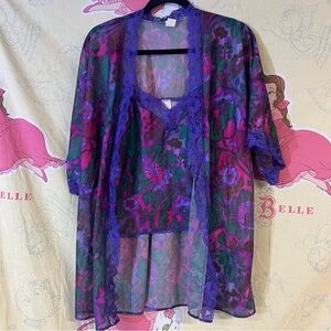 Vintage Petra Fashions Lingerie Floral 3 item set